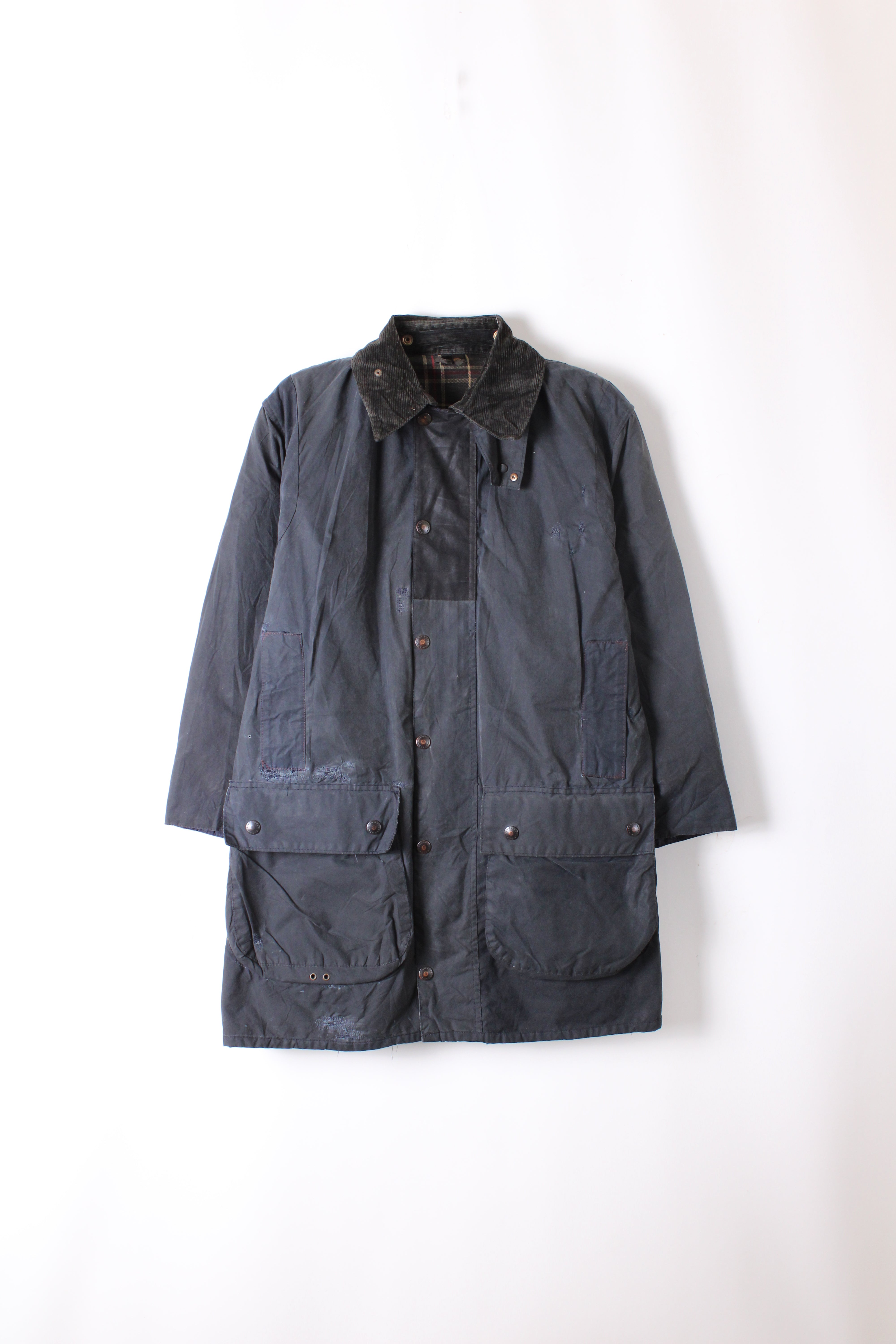 BARBOUR BORDER WAXED JACKET BLUE - S/M – HOLYGARMS
