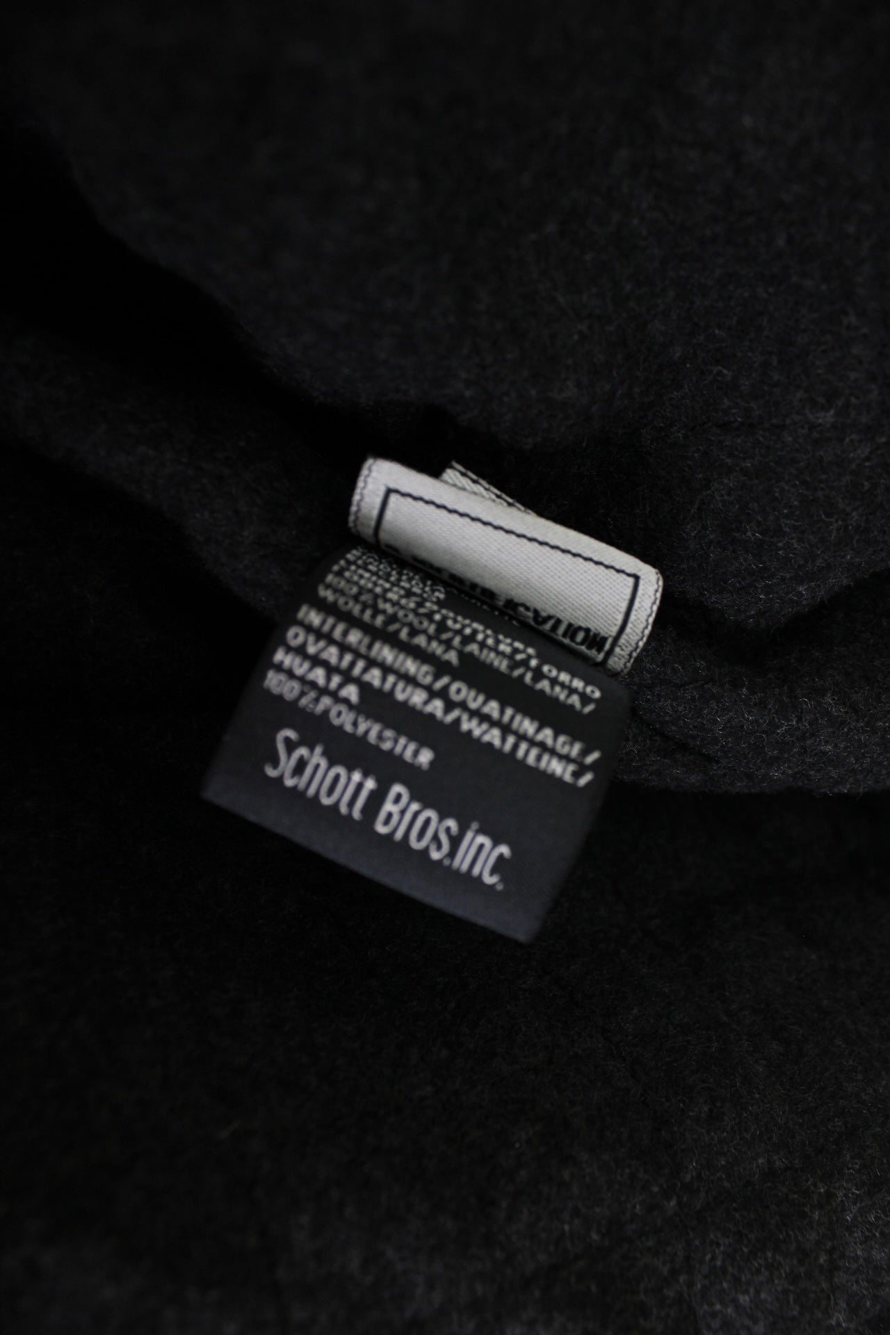 SCHOTT LEATHER COAT WOOL LINED BLACK - L/XL