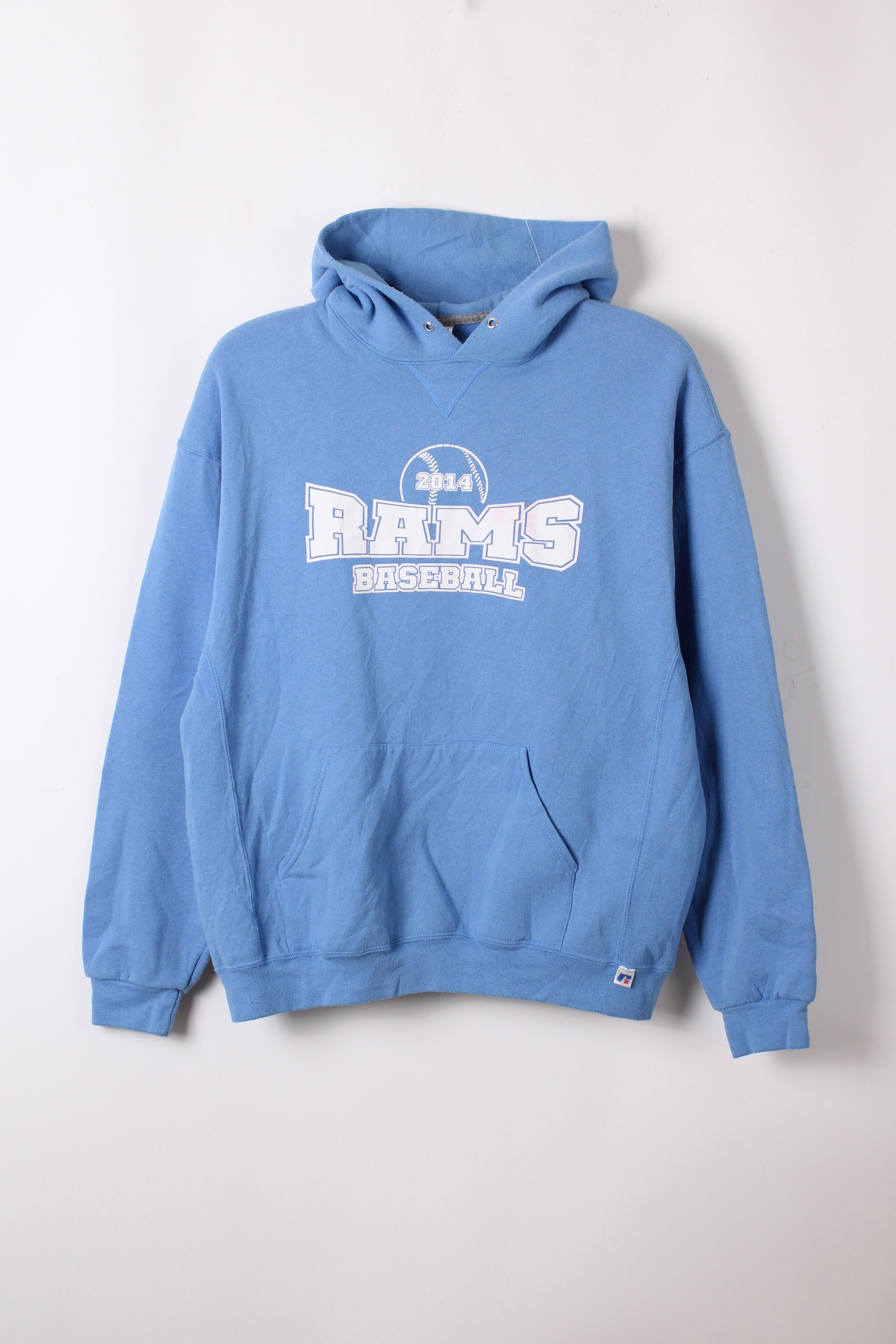 Sweat à Capuche Vintage Russell Athletic - Homme XL - Bleu - Emplacement Saint Gobain
