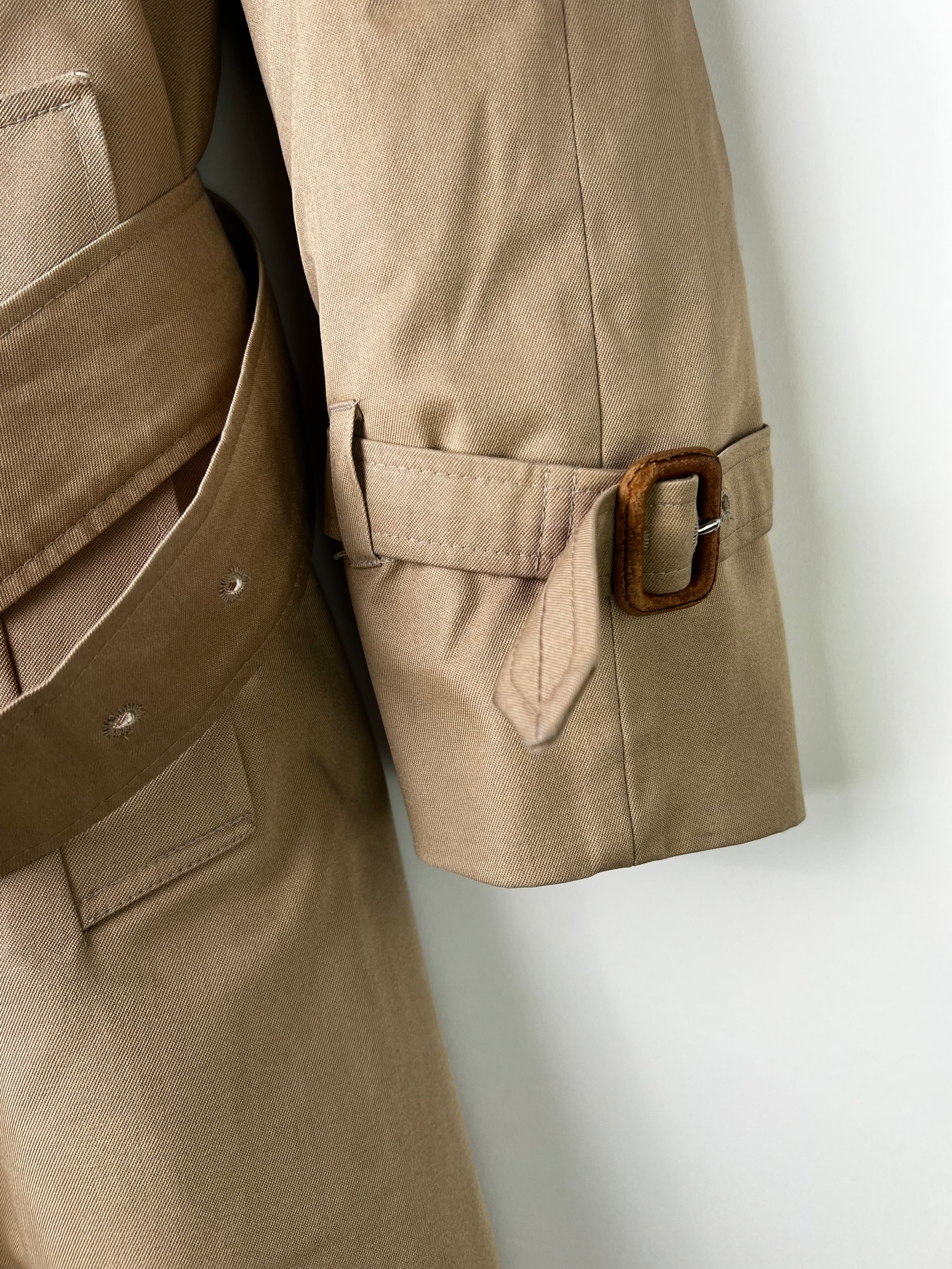 AQUASCUTUM DOUBLE BREAST TRENCH COAT BEIGE WOOL LINING - XS/S