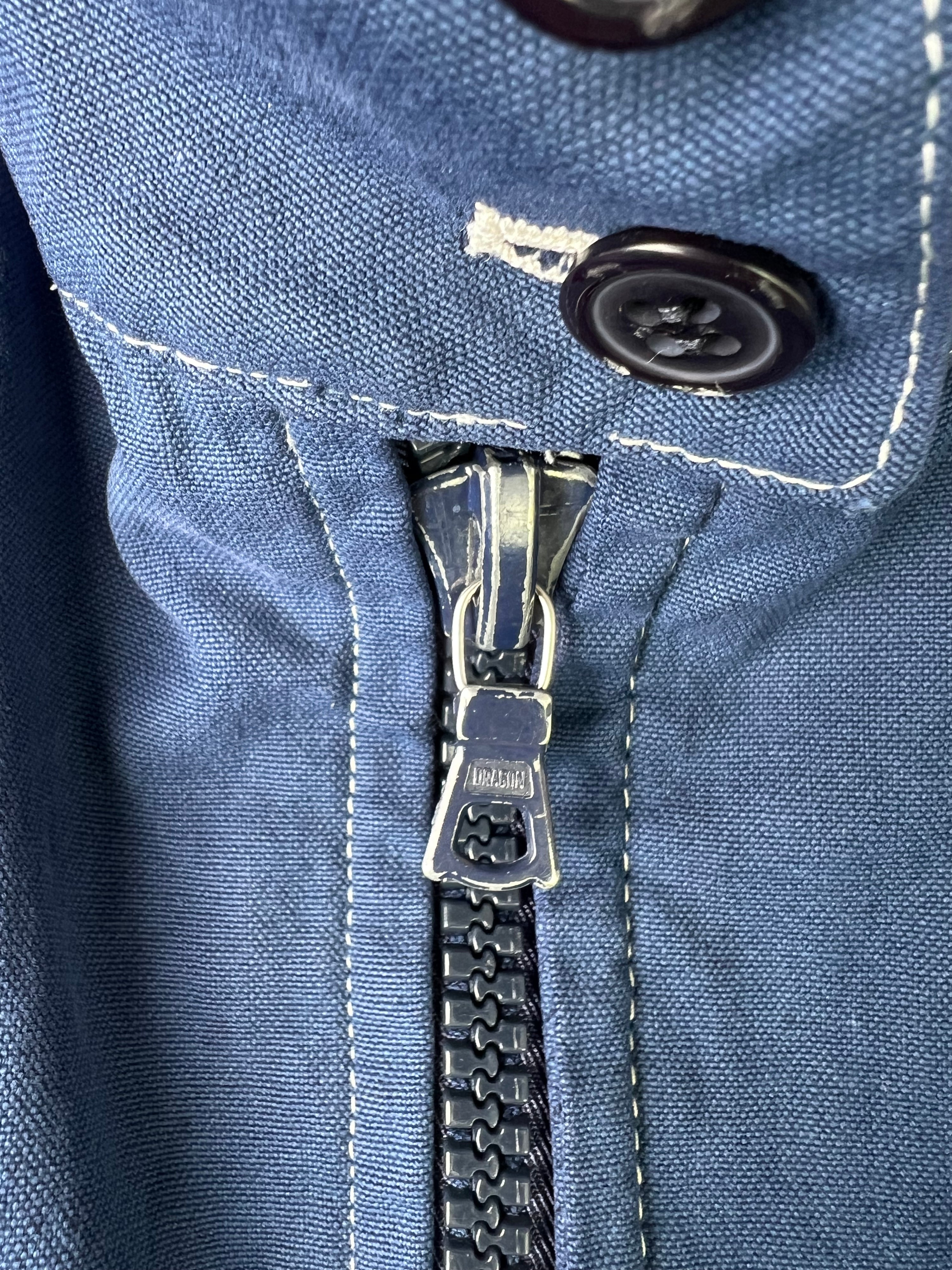BURBERRY VINTAGE COTTON HARRINGTON JACKET BLUE - S