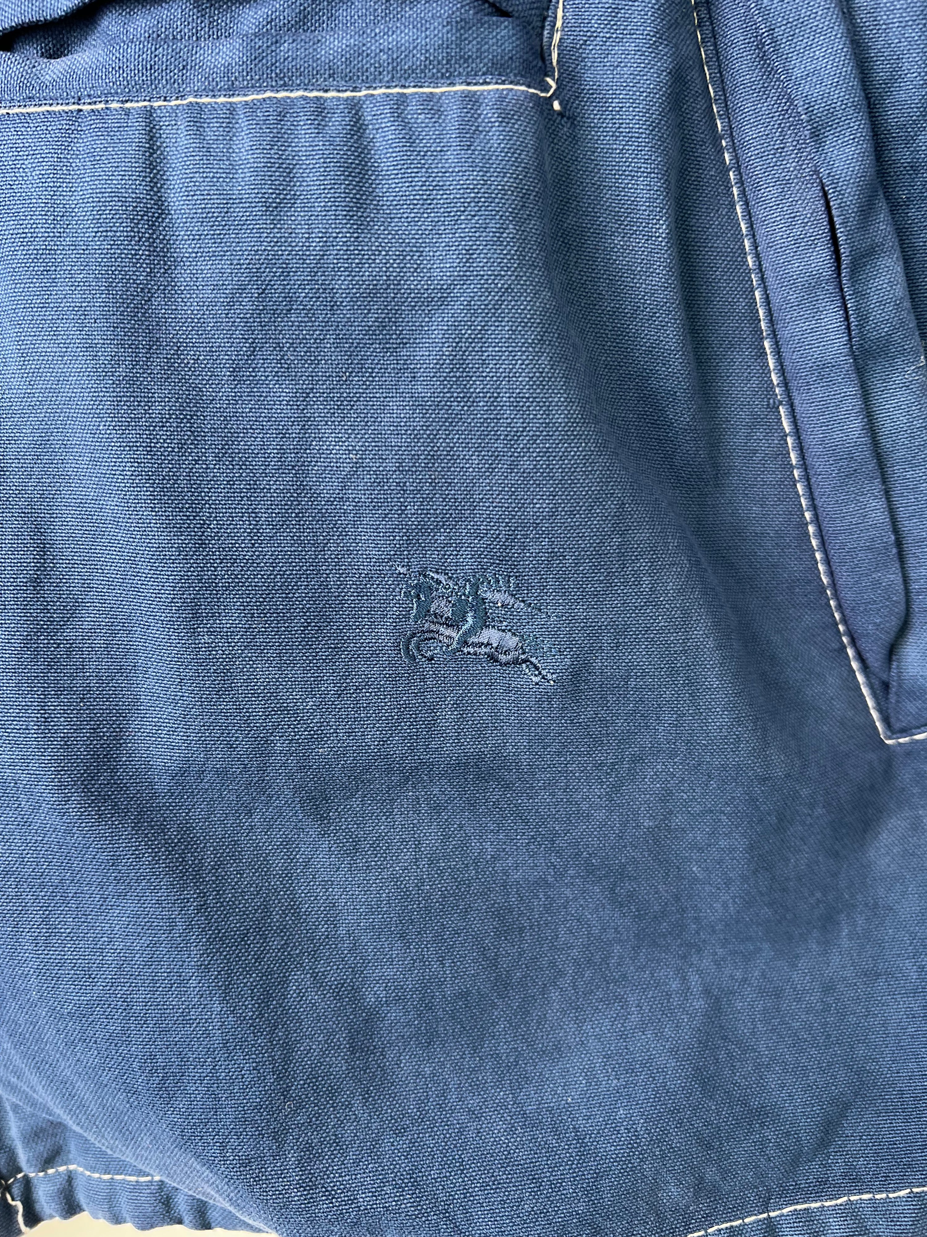 BURBERRY VINTAGE COTTON HARRINGTON JACKET BLUE - S