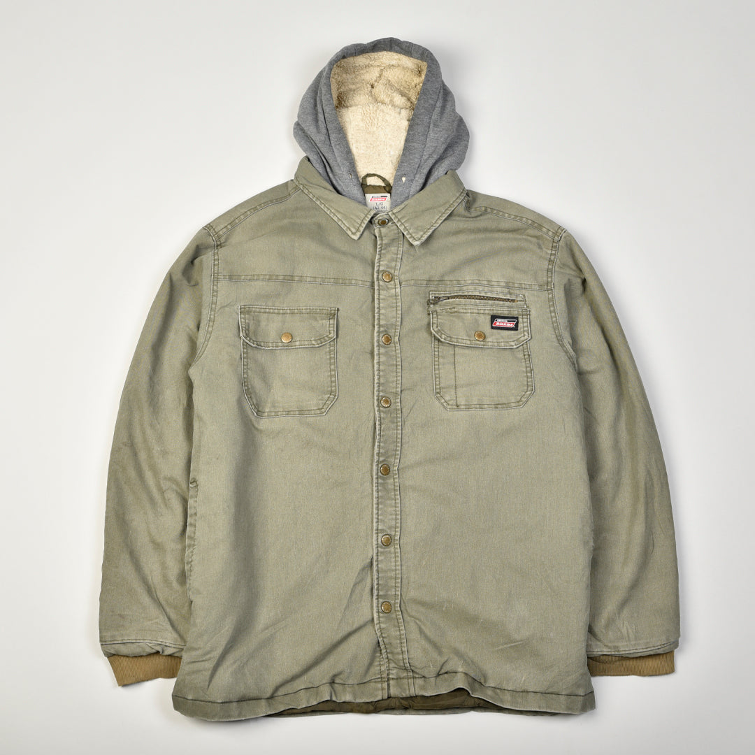 DUCK HOODED SHIRT JACKET GREEN - LARGE