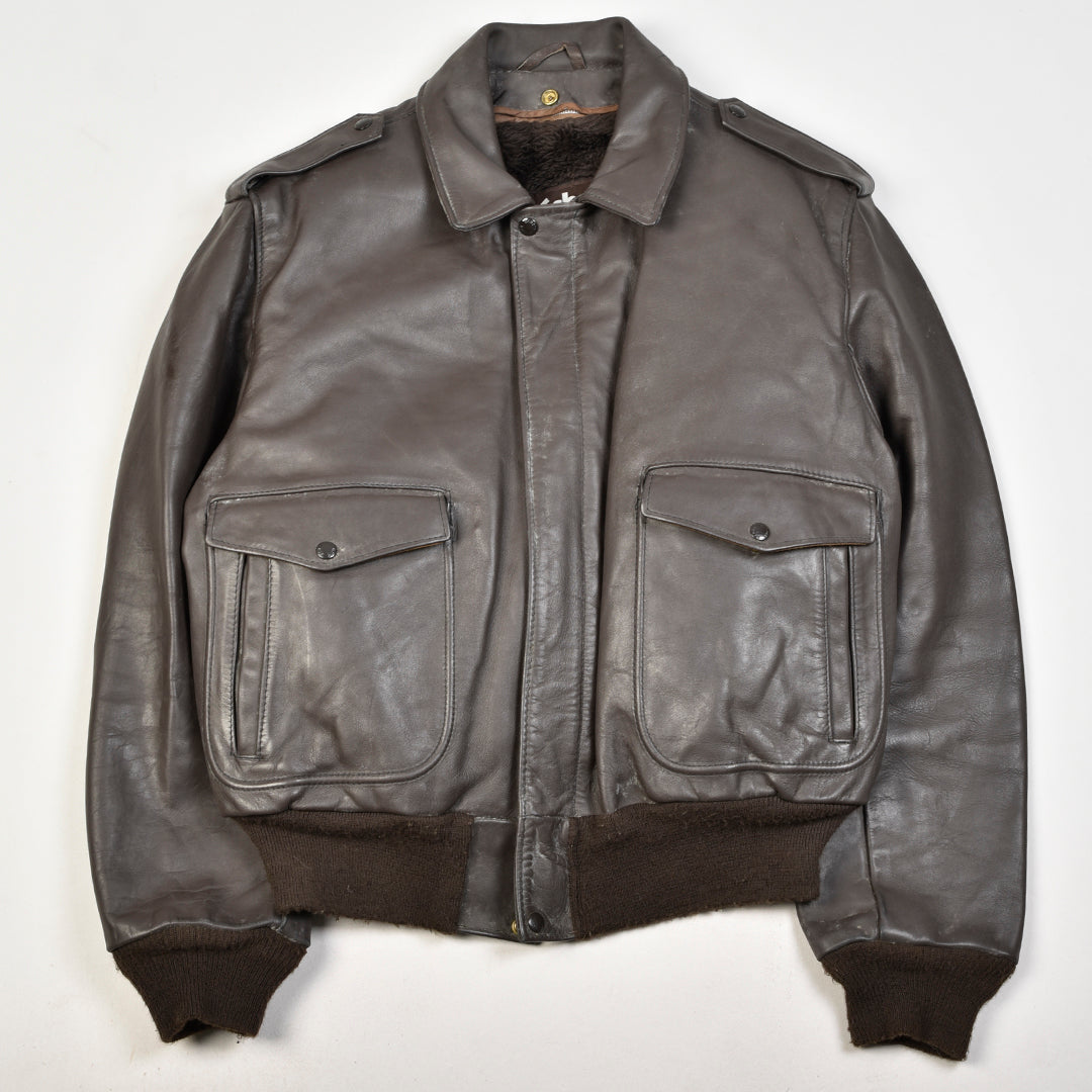 Vintage Leather G1 Flight Jacket Made In USA Brown – Holy Garms