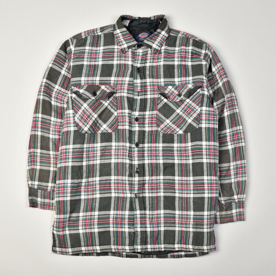 DUCK SHIRT JACKET GREY RED PLAID - LARGE