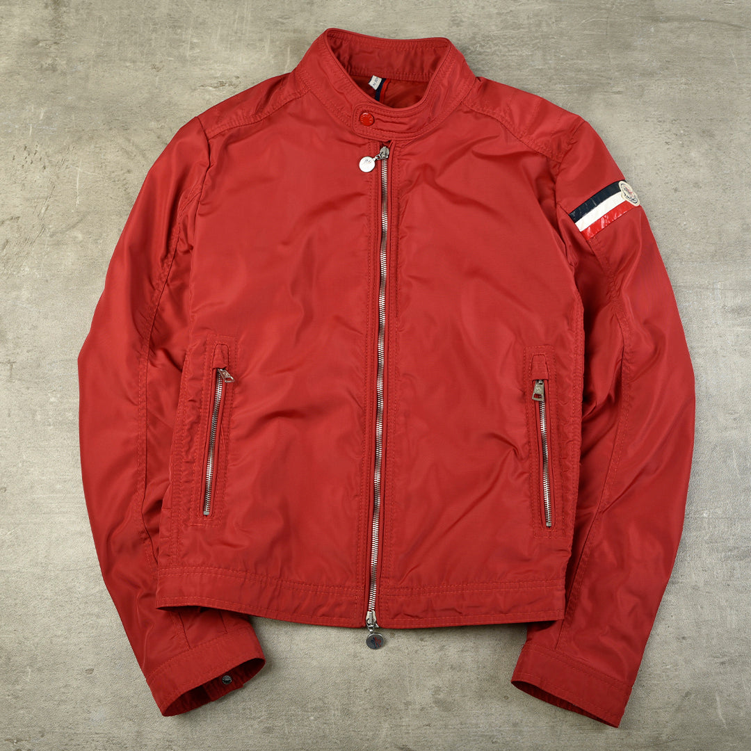 MONCLER BIKER JACKET RED - LARGE