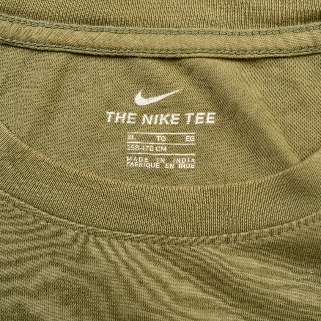 NIKE T-SHIRT PRINTED LOGO TEE GREEN - M/L