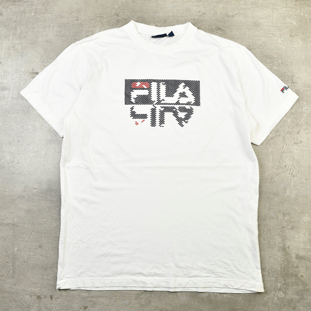 FILA PRINTED LOGO TEE WHITE - MEDIUM