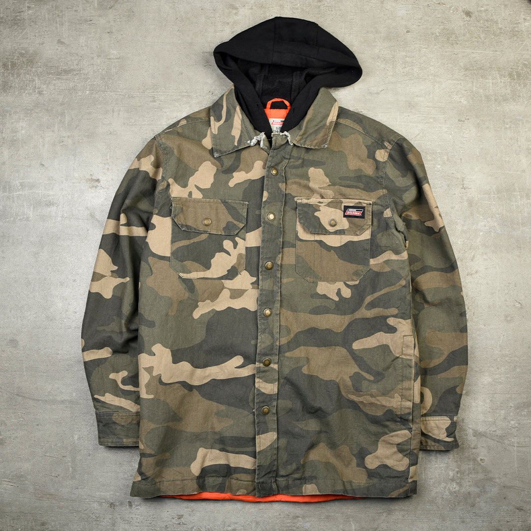 DUCK HOODED SHIRT JACKET CAMO - SMALL