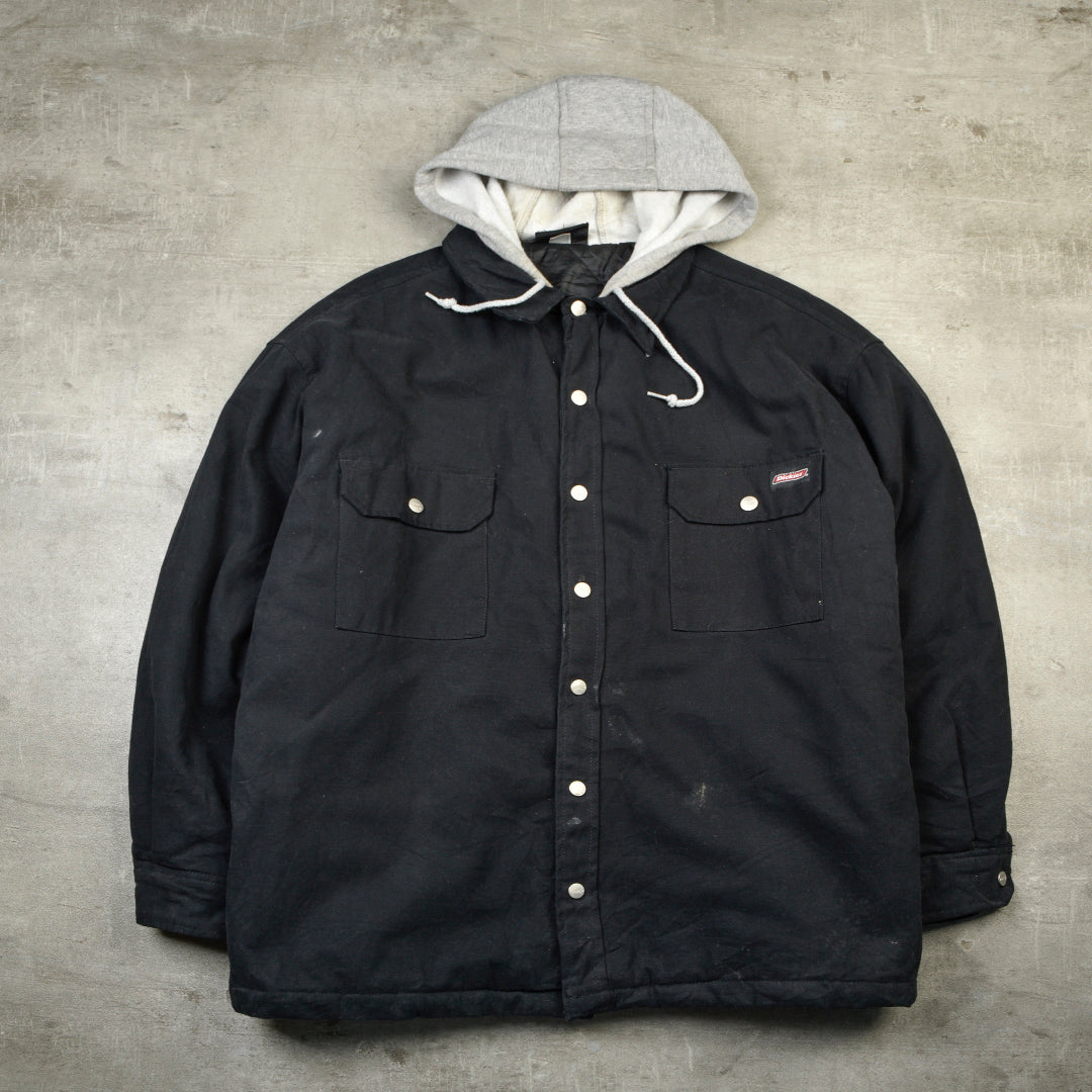 DUCK HOODED SHIRT JACKET BLACK - L/XL