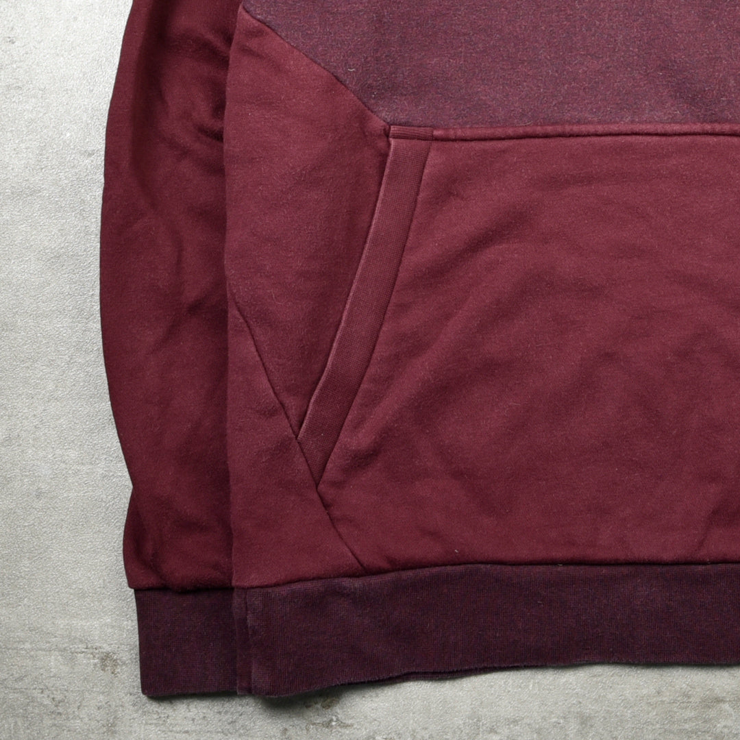 VINTAGE HOODIE BURGUNDY RED - SMALL