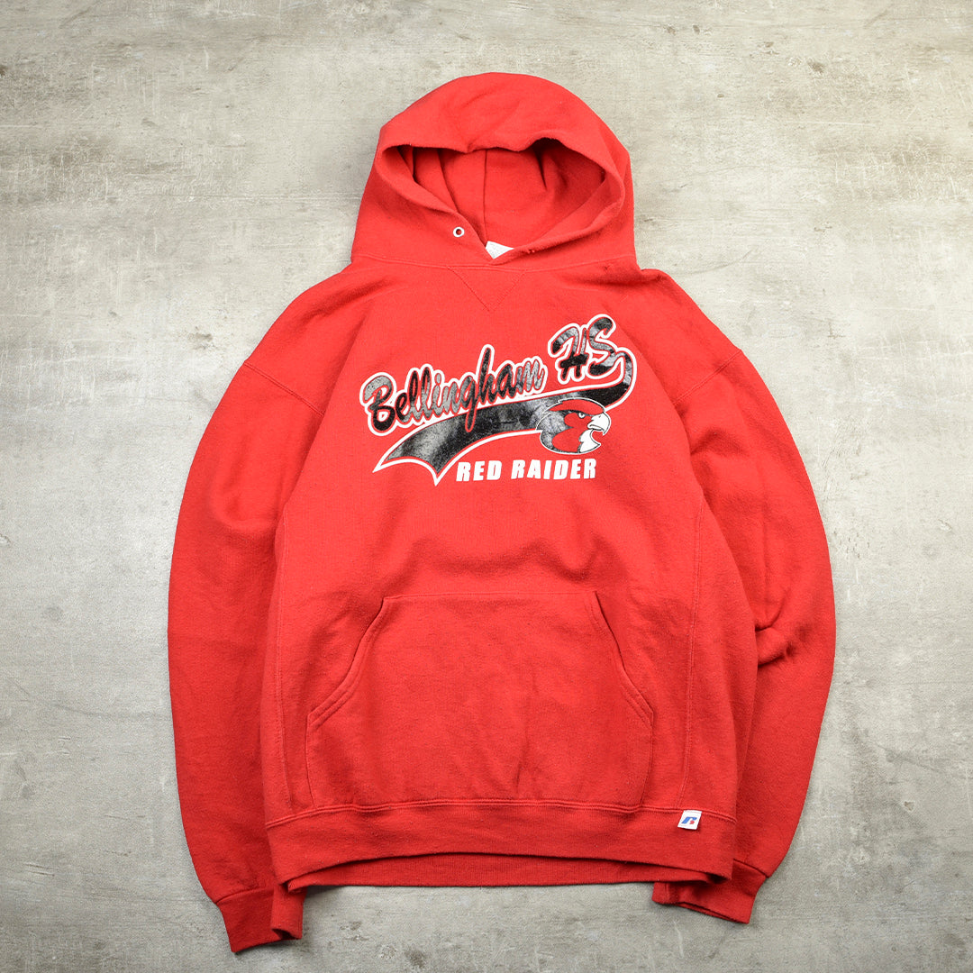 BELLINGHAM HS VINTAGE HOODIE RED - LARGE