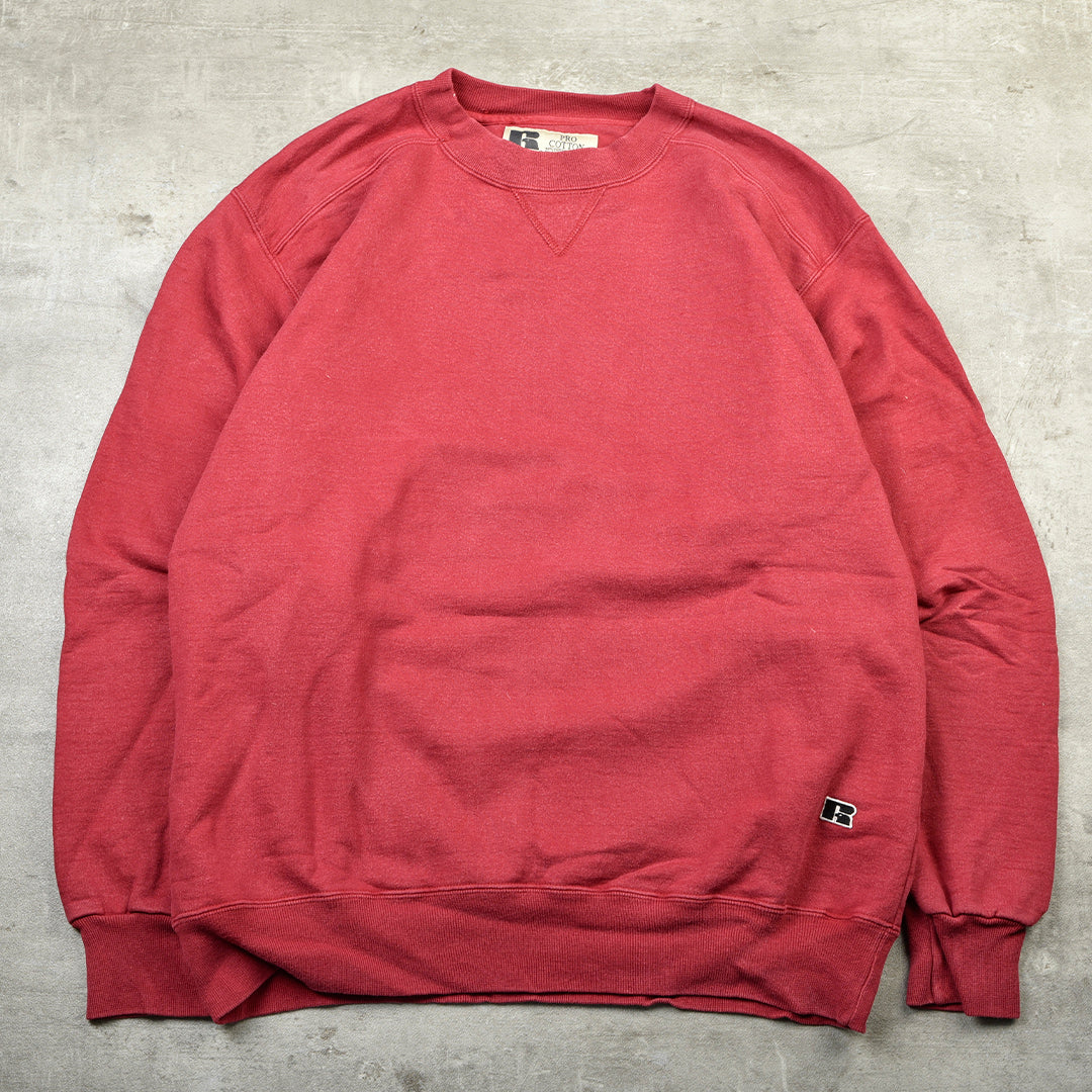 VINTAGE BLANK SWEATSHIRT RED - LARGE