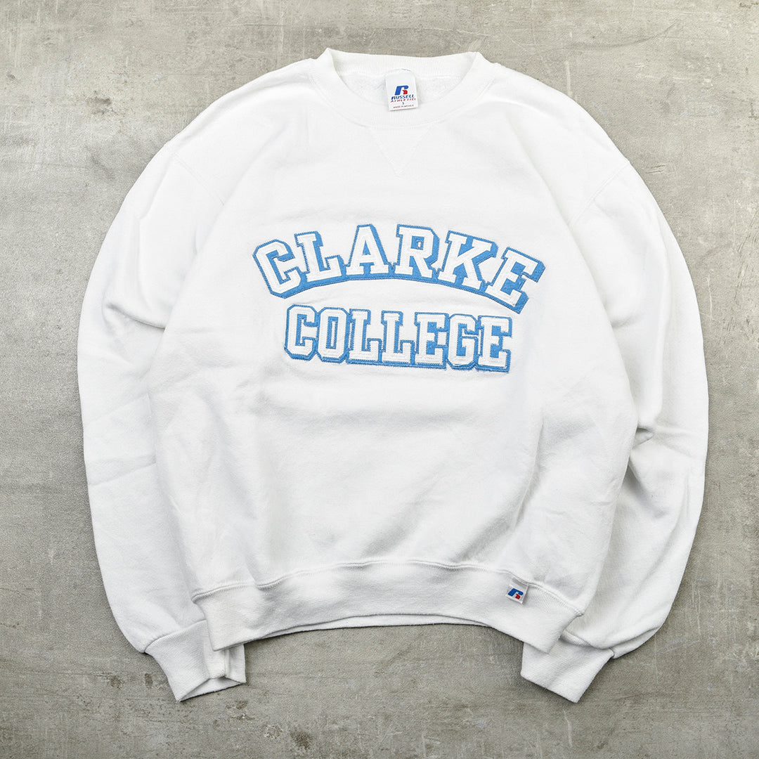 CLARKE COLLEGE VINTAGE SWEATSHIRT WHITE - SMALL