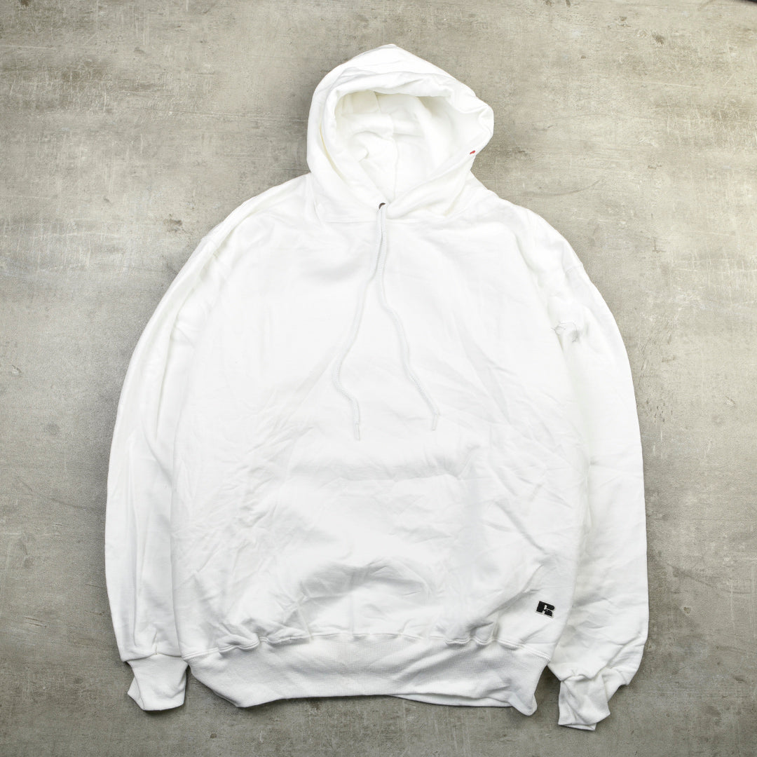 VINTAGE BLANK HOODIE WHITE - XL