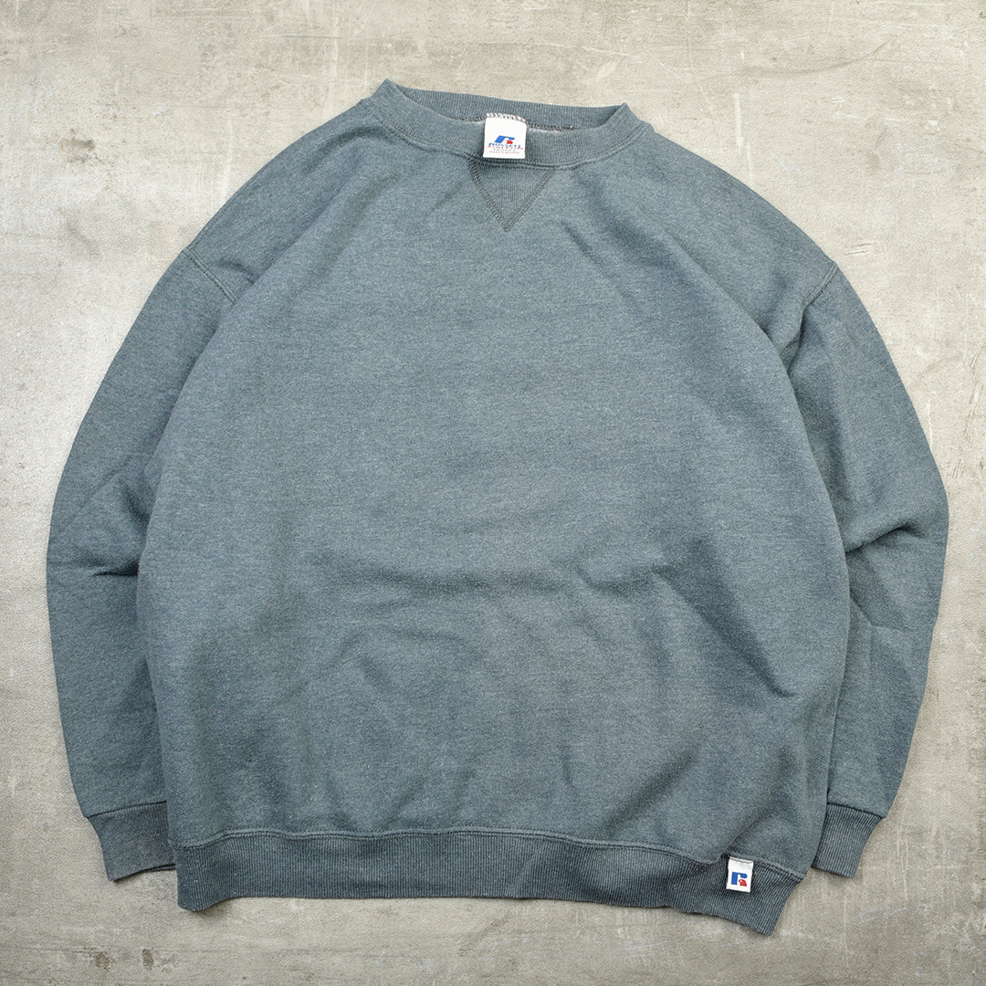 VINTAGE BLANK SWEATSHIRT PETROL GREEN - XS/S