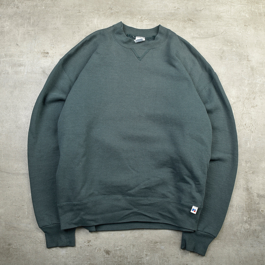 VINTAGE BLANK SWEATSHIRT GREEN - LARGE