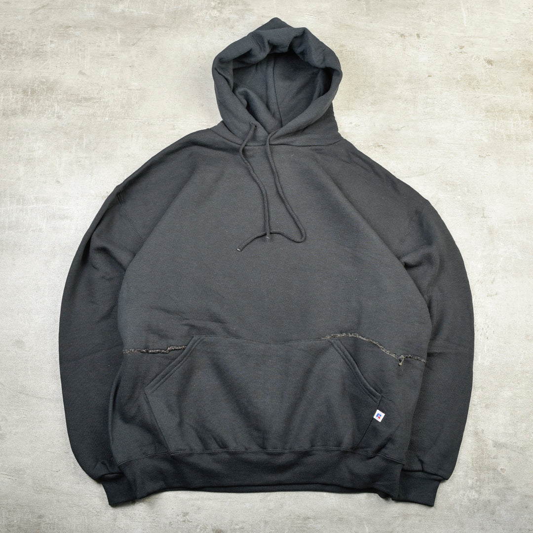 VINTAGE BLANK HOODIE BLACK - XL