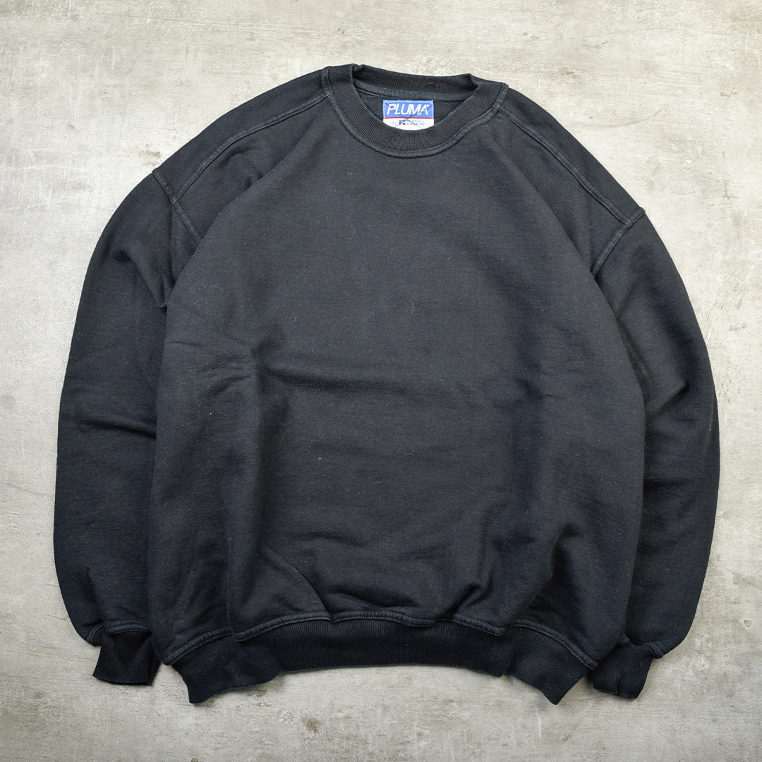 VINTAGE BLANK SWEATSHIRT BLACK  - XXL