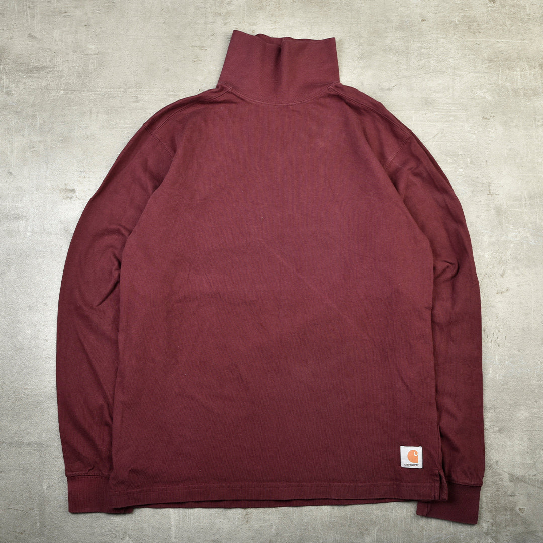 TURTLENECK SWEATSHIRT BURGUNDY RED - MEDIUM