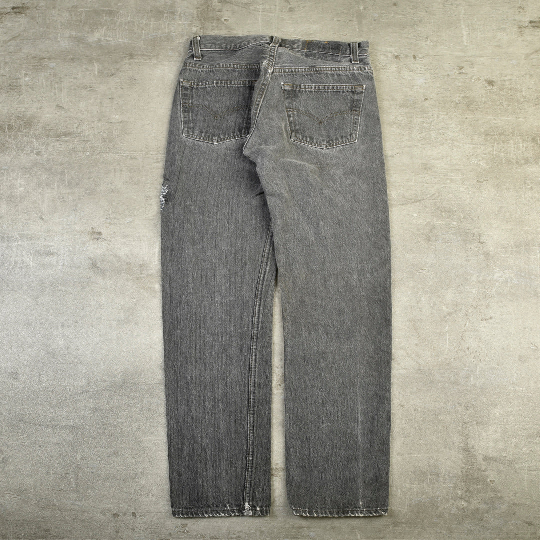 LEVIS 501 VINTAGE DENIM JEANS GREY - 28X32