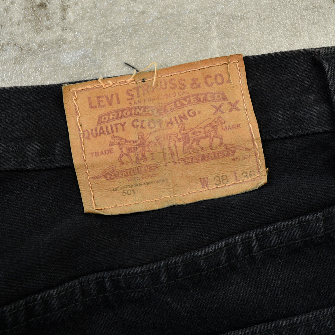 501 VINTAGE DENIM JEANS BLACK - 38X36