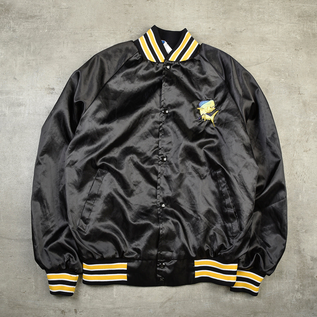 WESTARK VINTAGE NYLON VARSITY JACKET BLACK  - MEDIUM