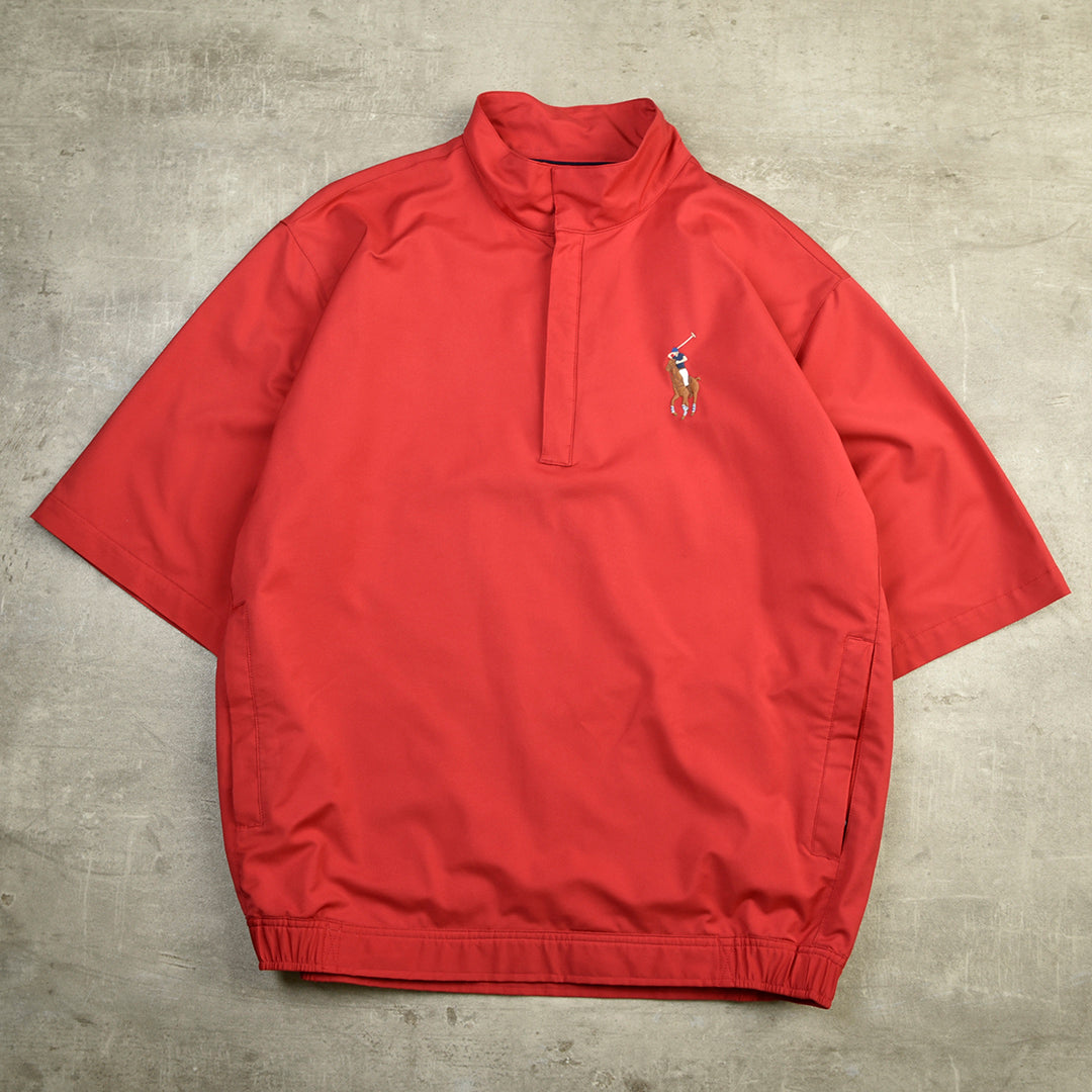 POLO GOLF VINTAGE SHORT SLEEVE WINDBREAKER RED - MEDIUM