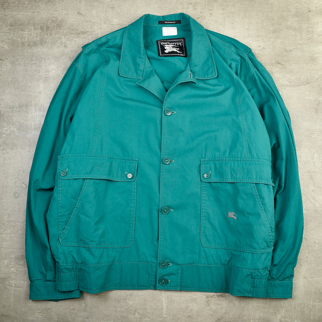 VINTAGE COTTON HARRINGTON JACKET GREEN - XL/XXL