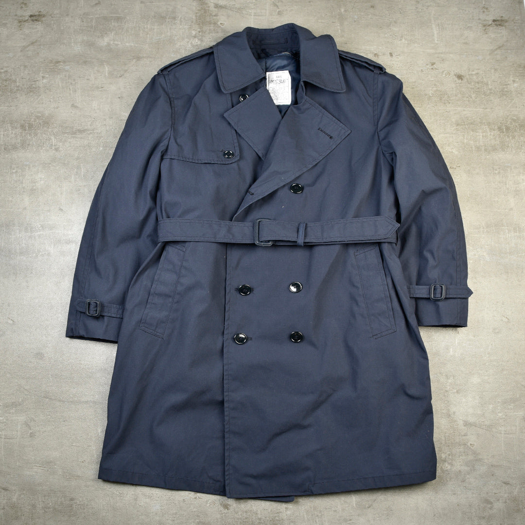 TRENCH COAT US ARMY DOUBLE BREASTED WITH LINER BLUE - S/M