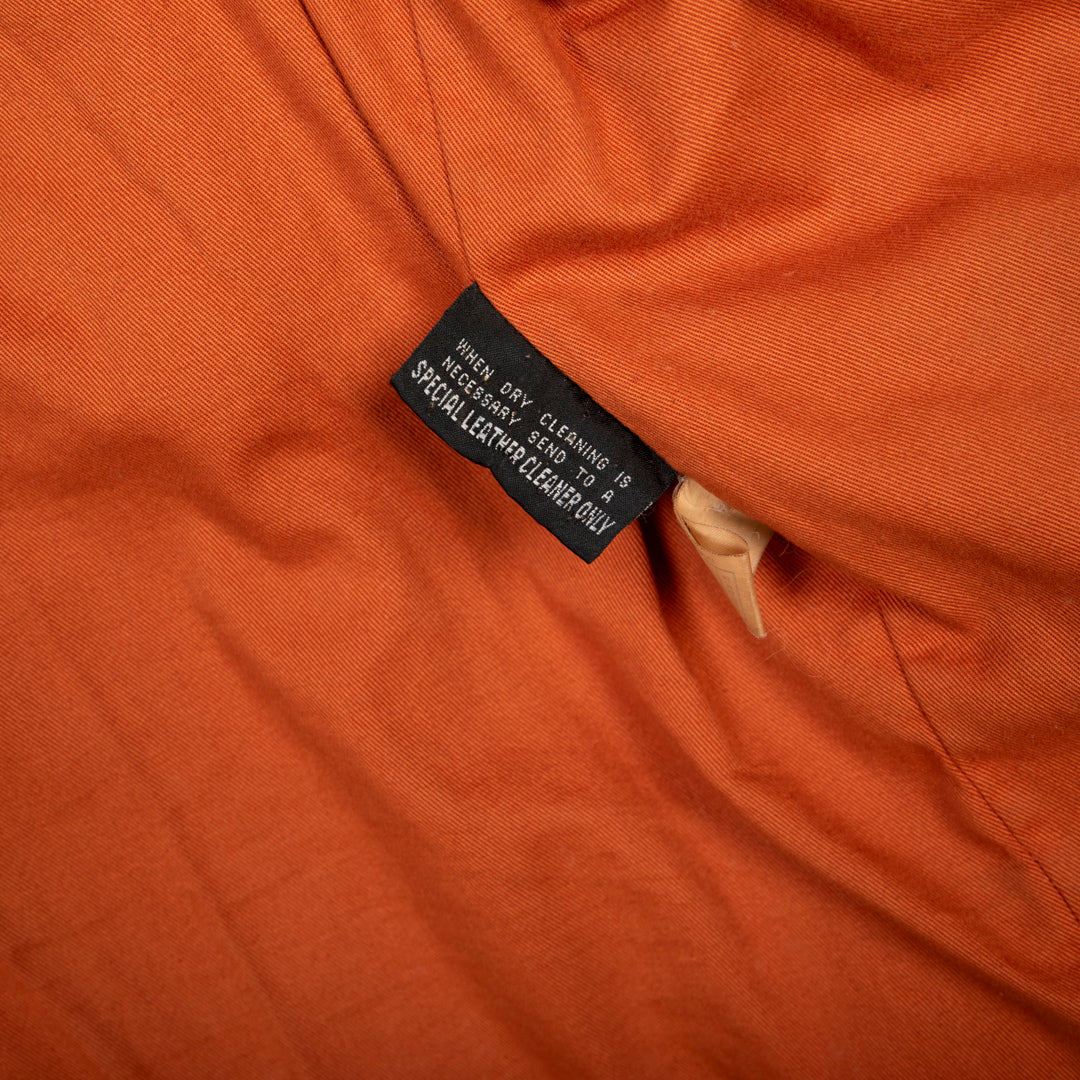 MULTIPOCKET LEATHER FIELD JACKET ORANGE  -  SMALL