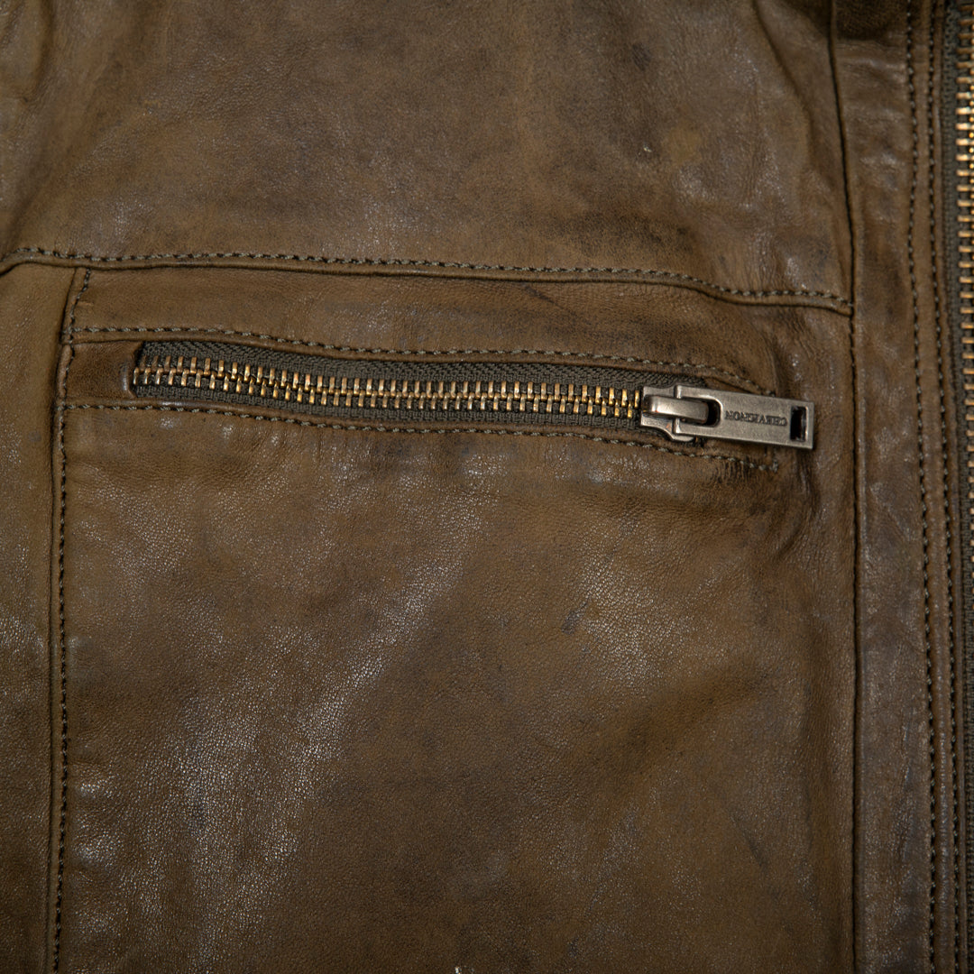 VINTAGE LEATHER JACKET -  LARGE