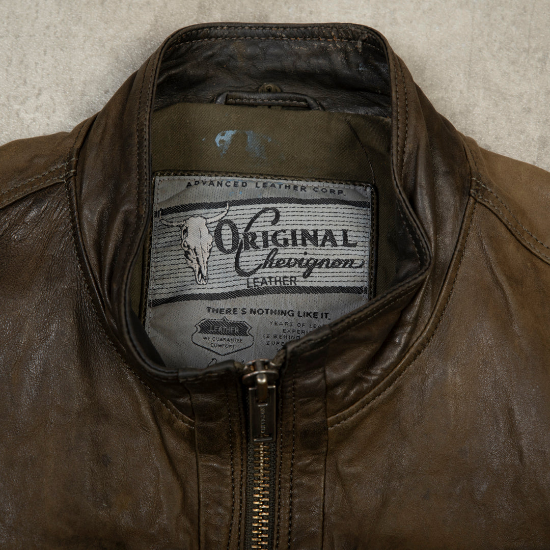 VINTAGE LEATHER JACKET -  LARGE