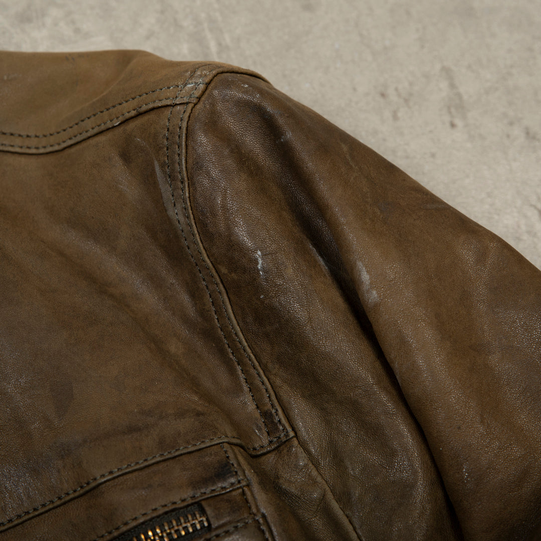 VINTAGE LEATHER JACKET -  LARGE