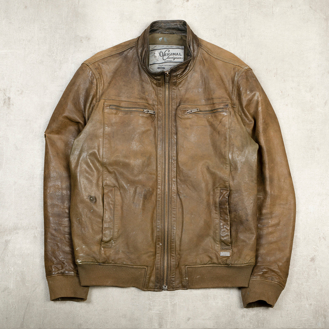 VINTAGE LEATHER JACKET -  LARGE