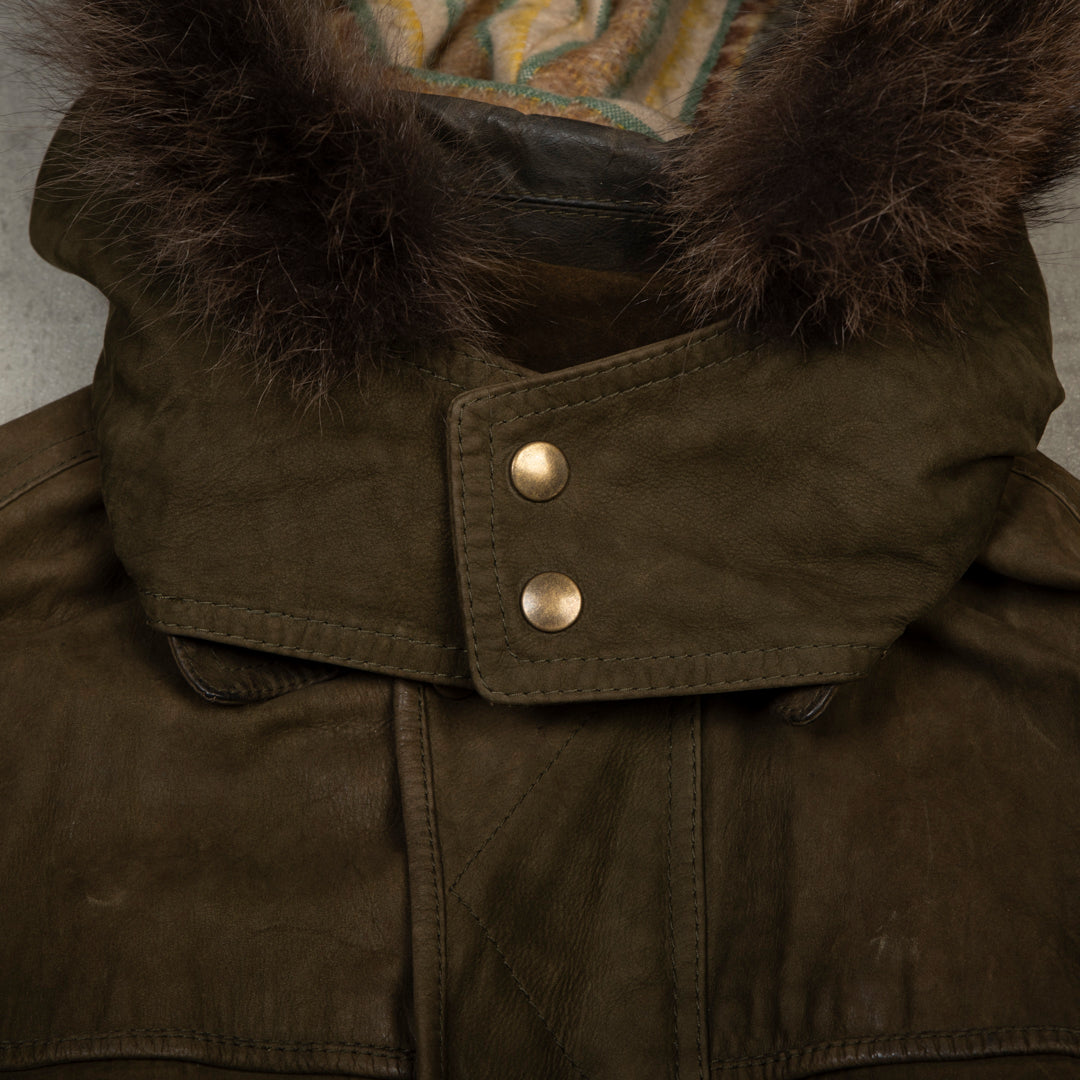 LEATHER VINTAGE PARKA - L/XL