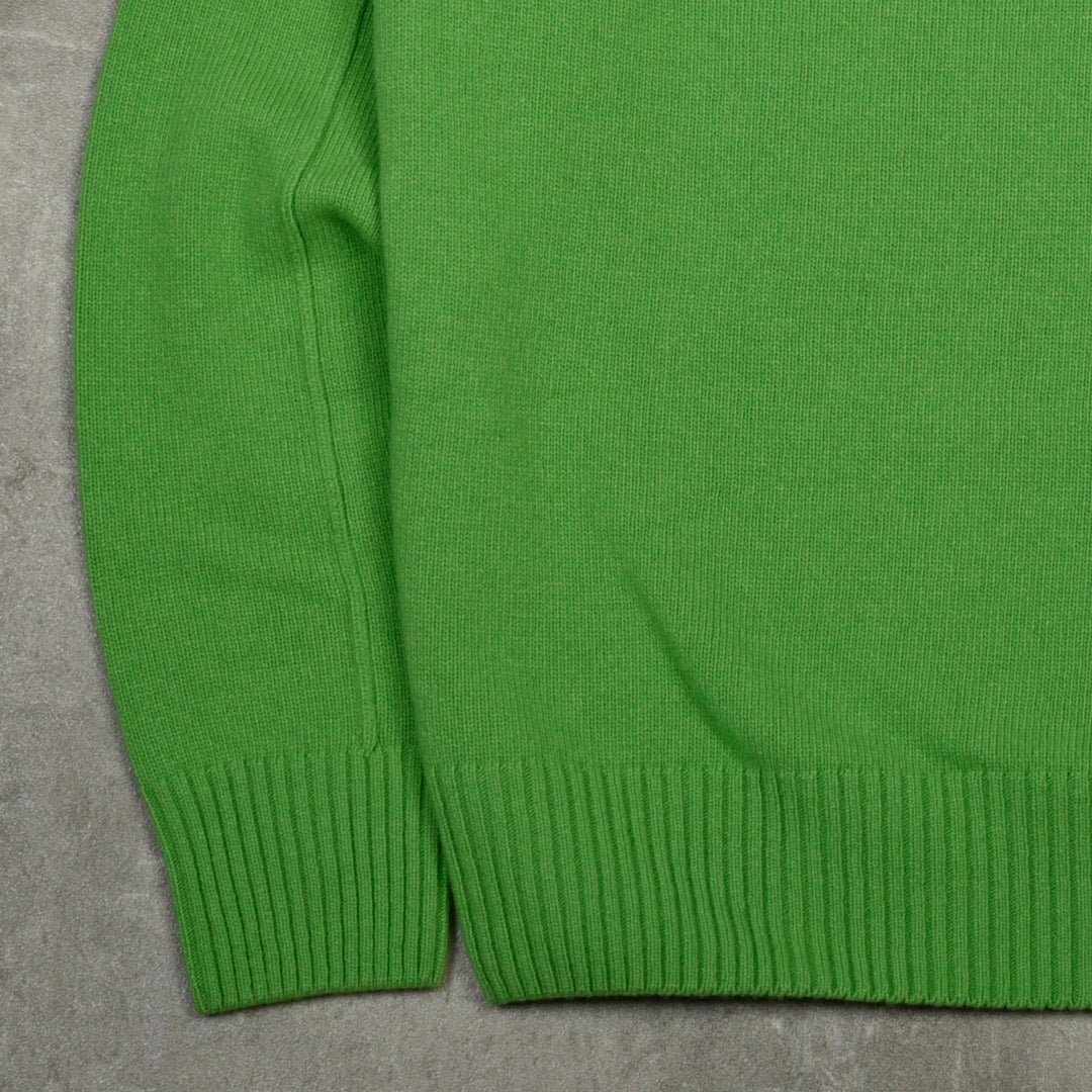 WOOL BLEND RIBBED KNIT GREEN - 50