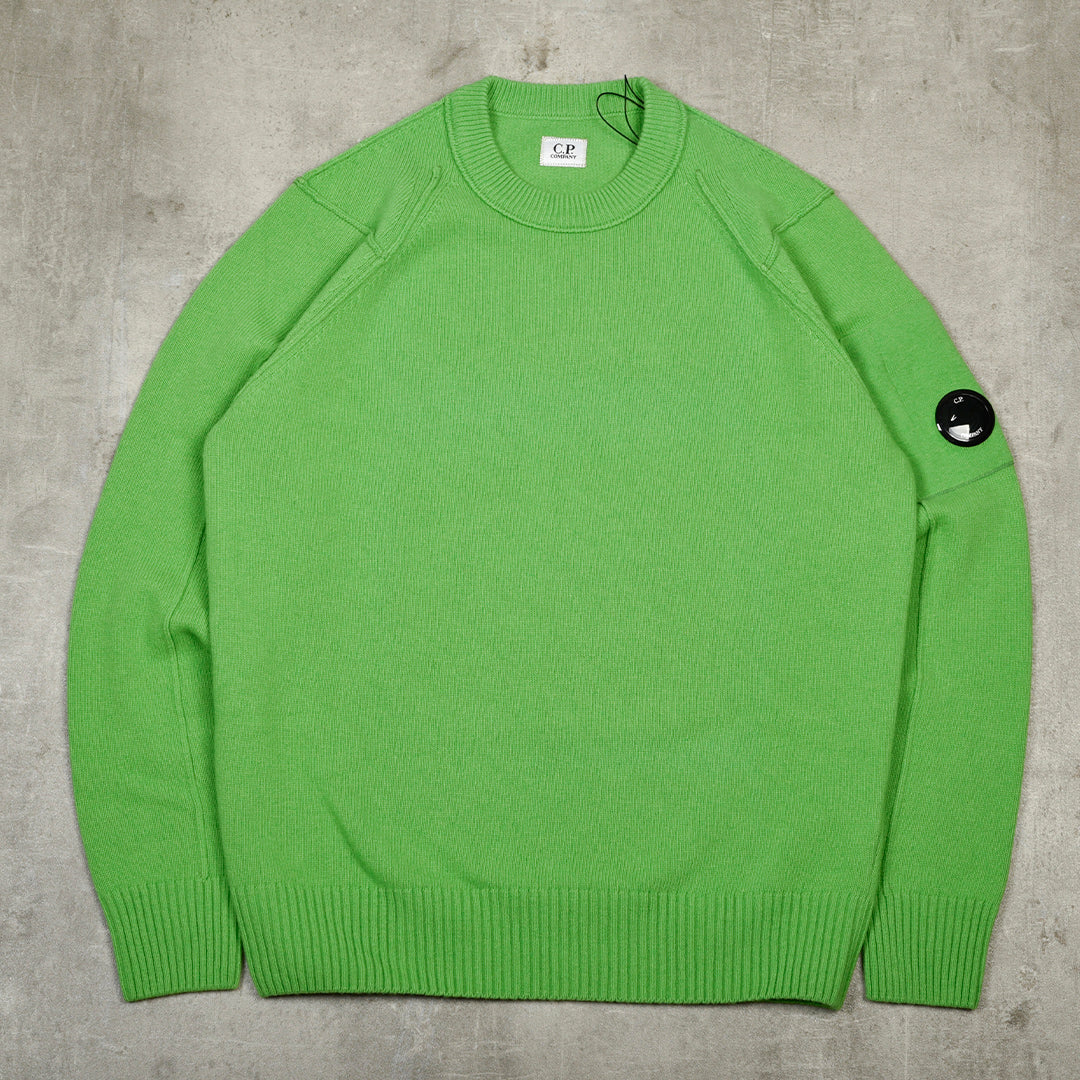 WOOL BLEND RIBBED KNIT GREEN - 50