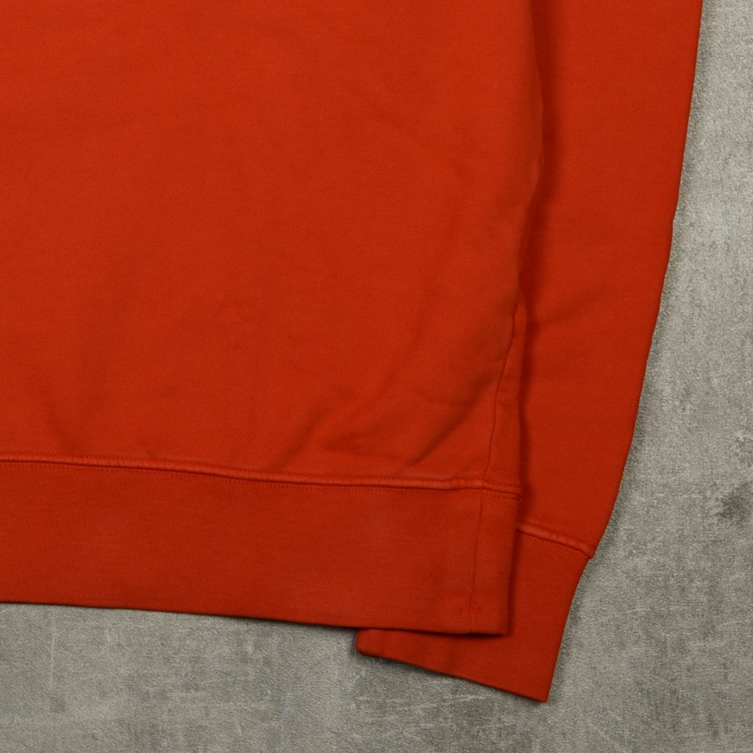 BRUSHED AND EMERIZED DIAGONAL FLEECE LENS CREW NECK SWEATSHIRT RED - XL