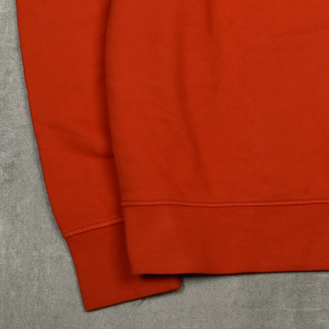 BRUSHED AND EMERIZED DIAGONAL FLEECE LENS CREW NECK SWEATSHIRT RED - XXL