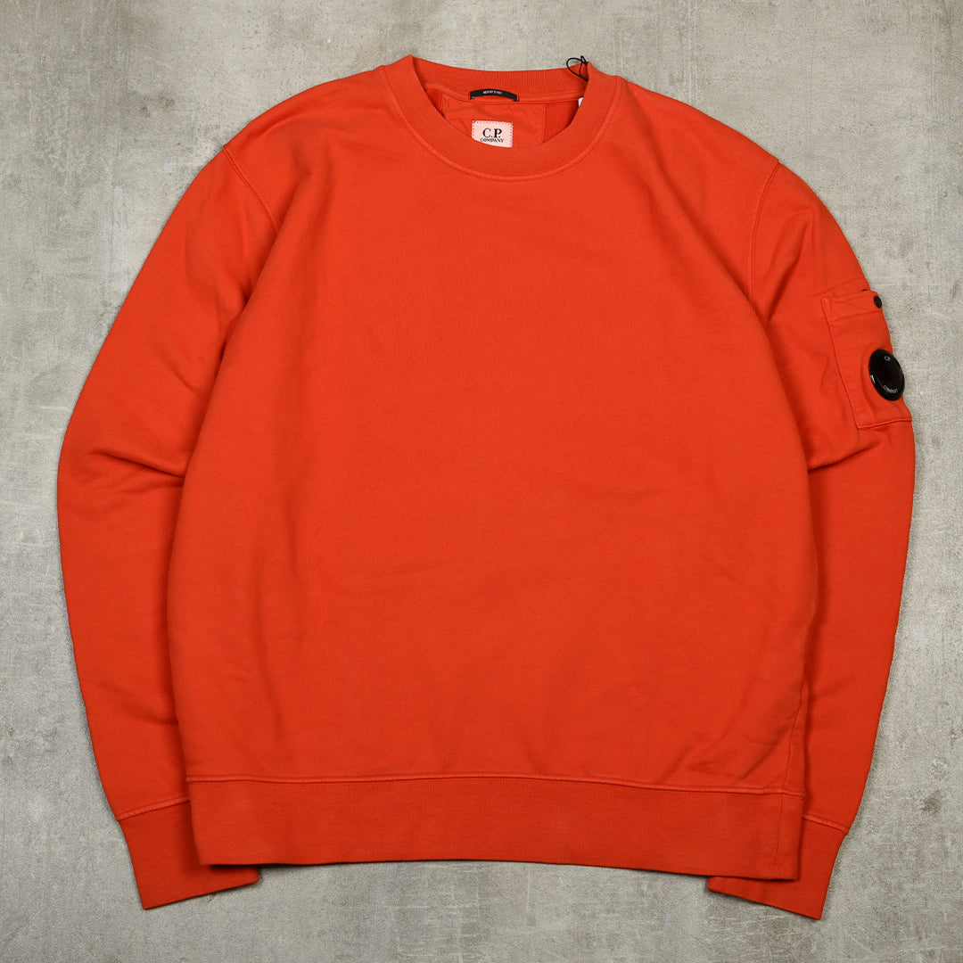 BRUSHED AND EMERIZED DIAGONAL FLEECE LENS CREW NECK SWEATSHIRT RED - XL