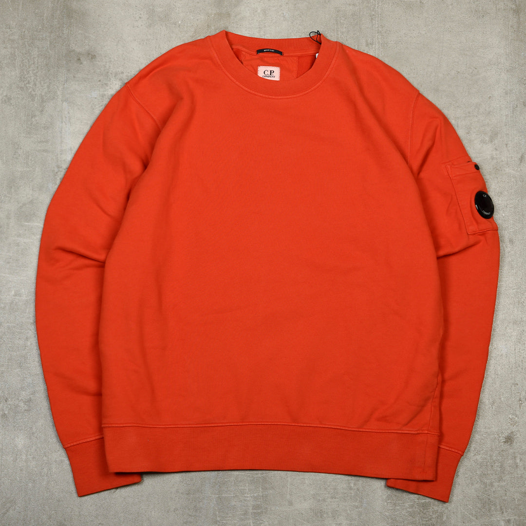 BRUSHED AND EMERIZED DIAGONAL FLEECE LENS CREW NECK SWEATSHIRT RED - XXL