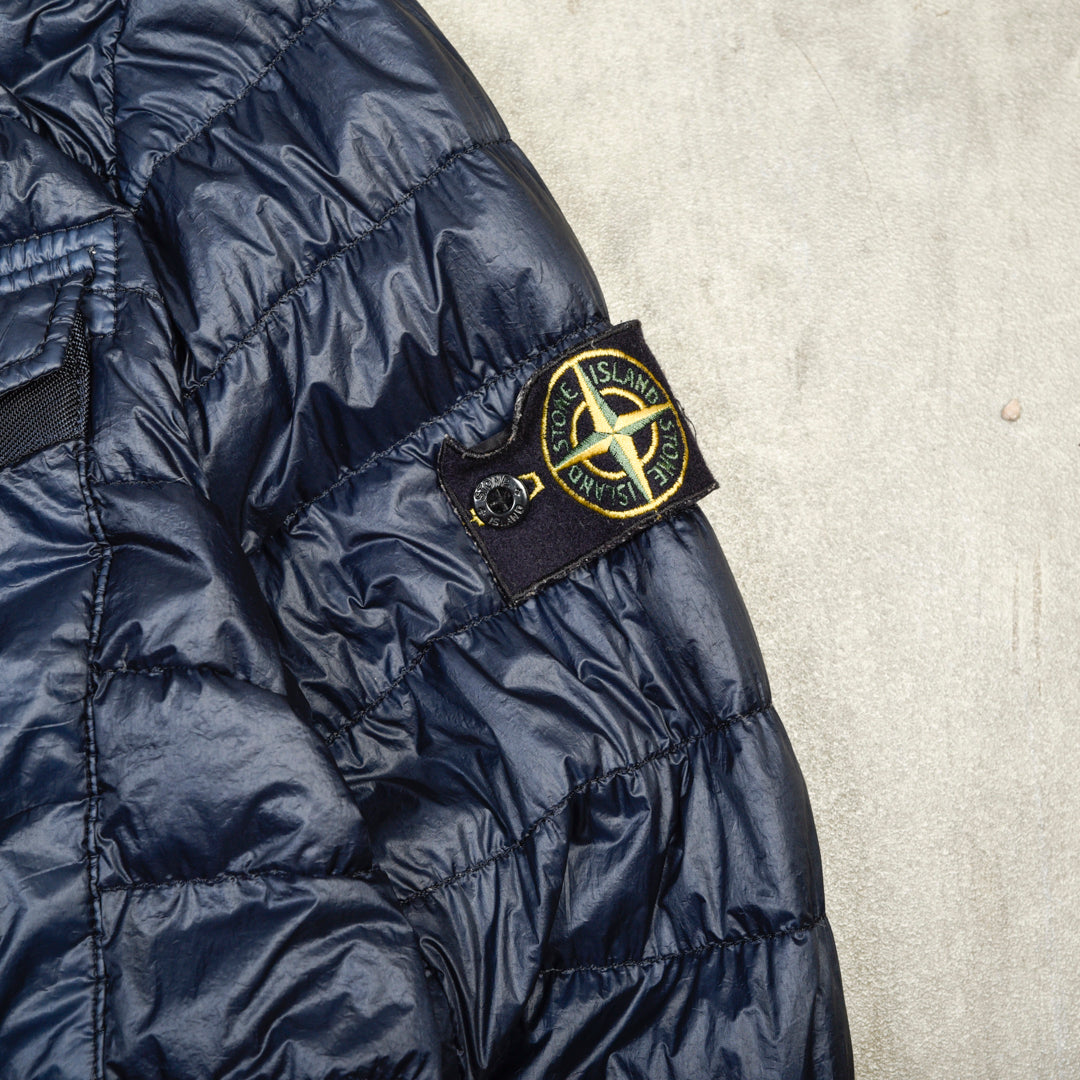 GARMENT DYED DOWN JACKET BLUE - L