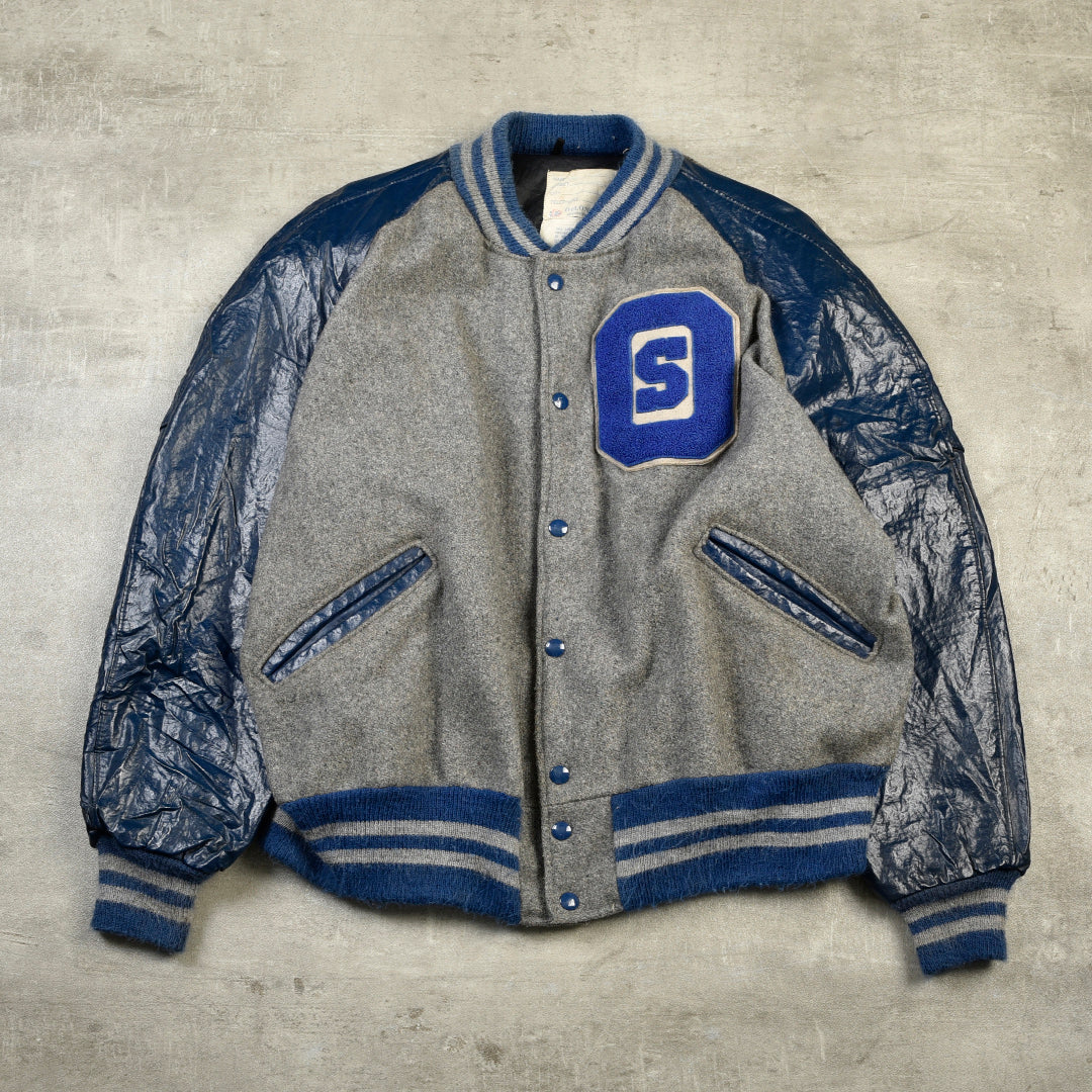 DE LONG VINTAGE VARSITY JACKET 1990S - LARGE