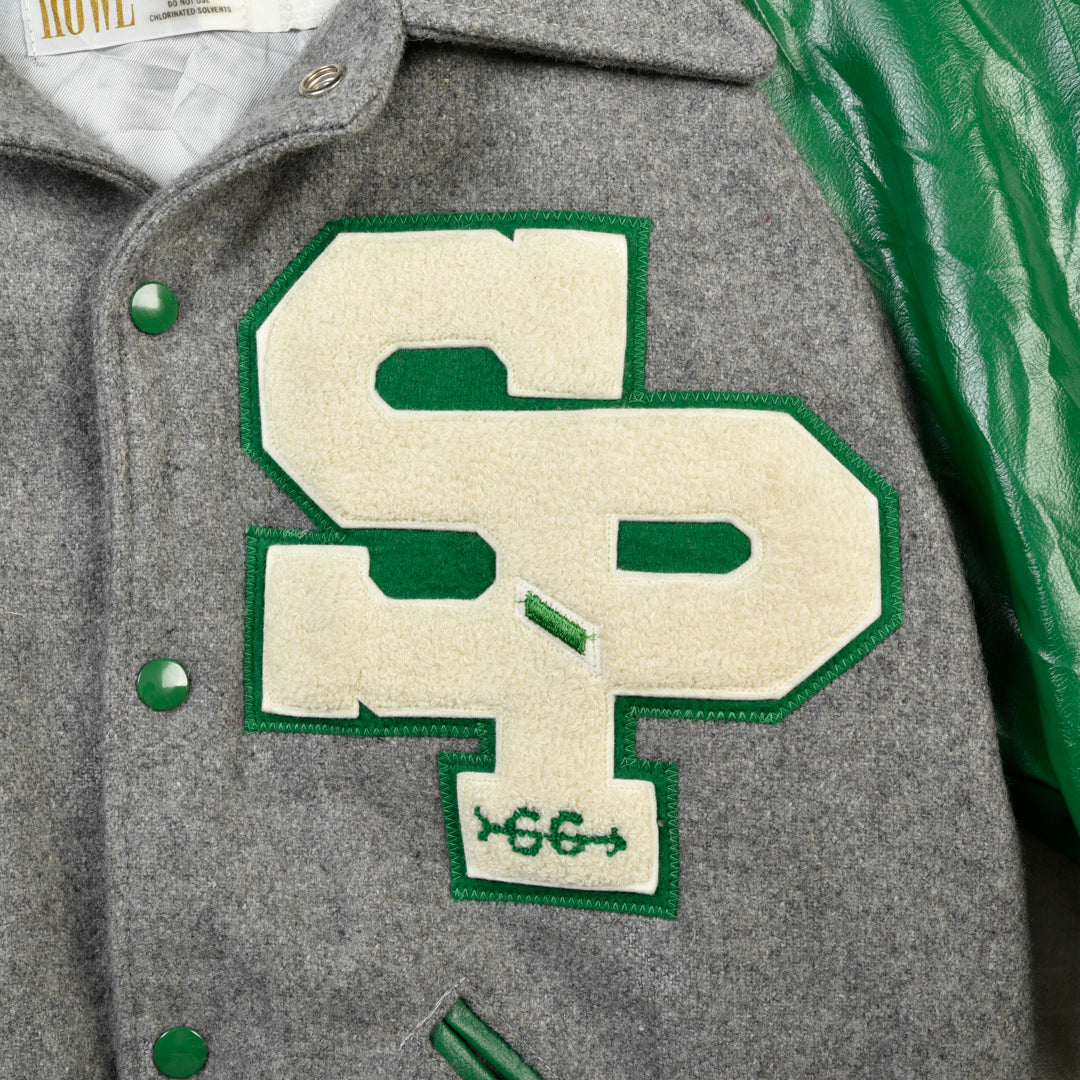 HOWE VARSITY JACKET GREY/GREEN - S/M