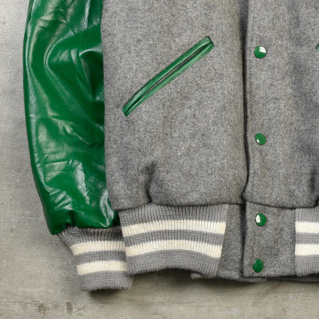 HOWE VARSITY JACKET GREY/GREEN - S/M