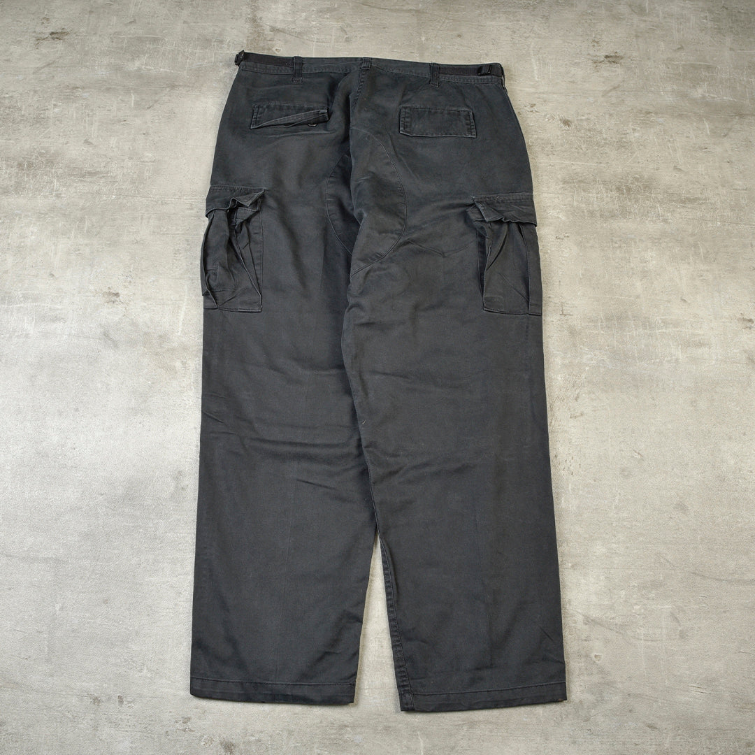 US ARMY VINTAGE CARGO PANTS BLACK - LARGE