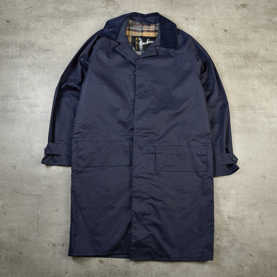 COTTON COATED TRENCH COAT BLUE - SMALL