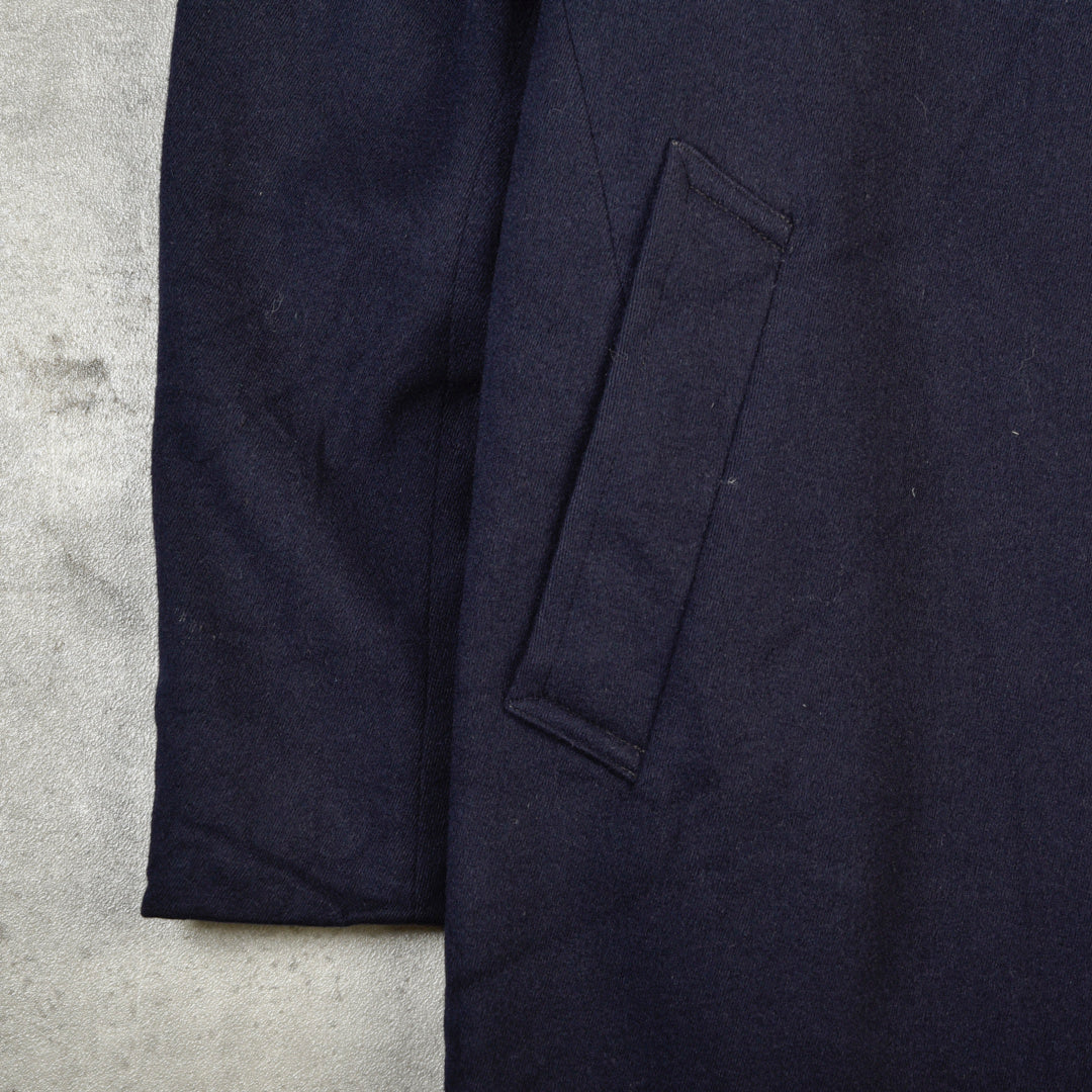 Vintage Wool Coat Navy Blue - L/XL