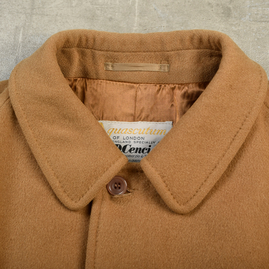 AQUASCUTUM VINTAGE WOOL CAMEL COAT - XL